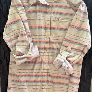 Ariat Men's Striped Button Down Shirt - Red, Blue, White